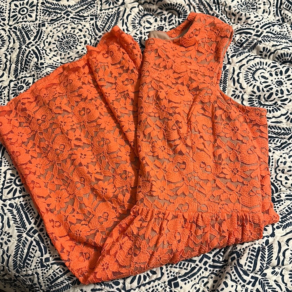 Coral lace dress
